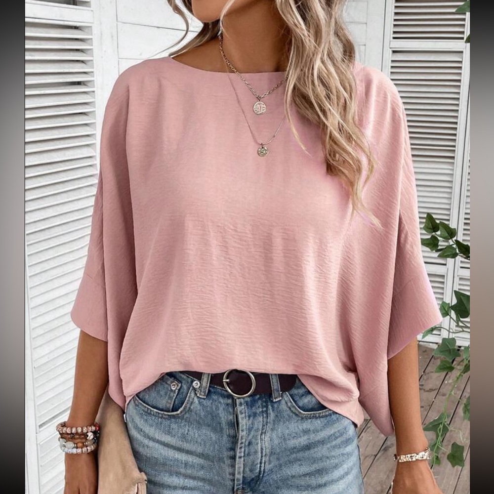 Oversized Cut Out Cold Shoulder Top Blouse Shirt - Picture 2 of 6